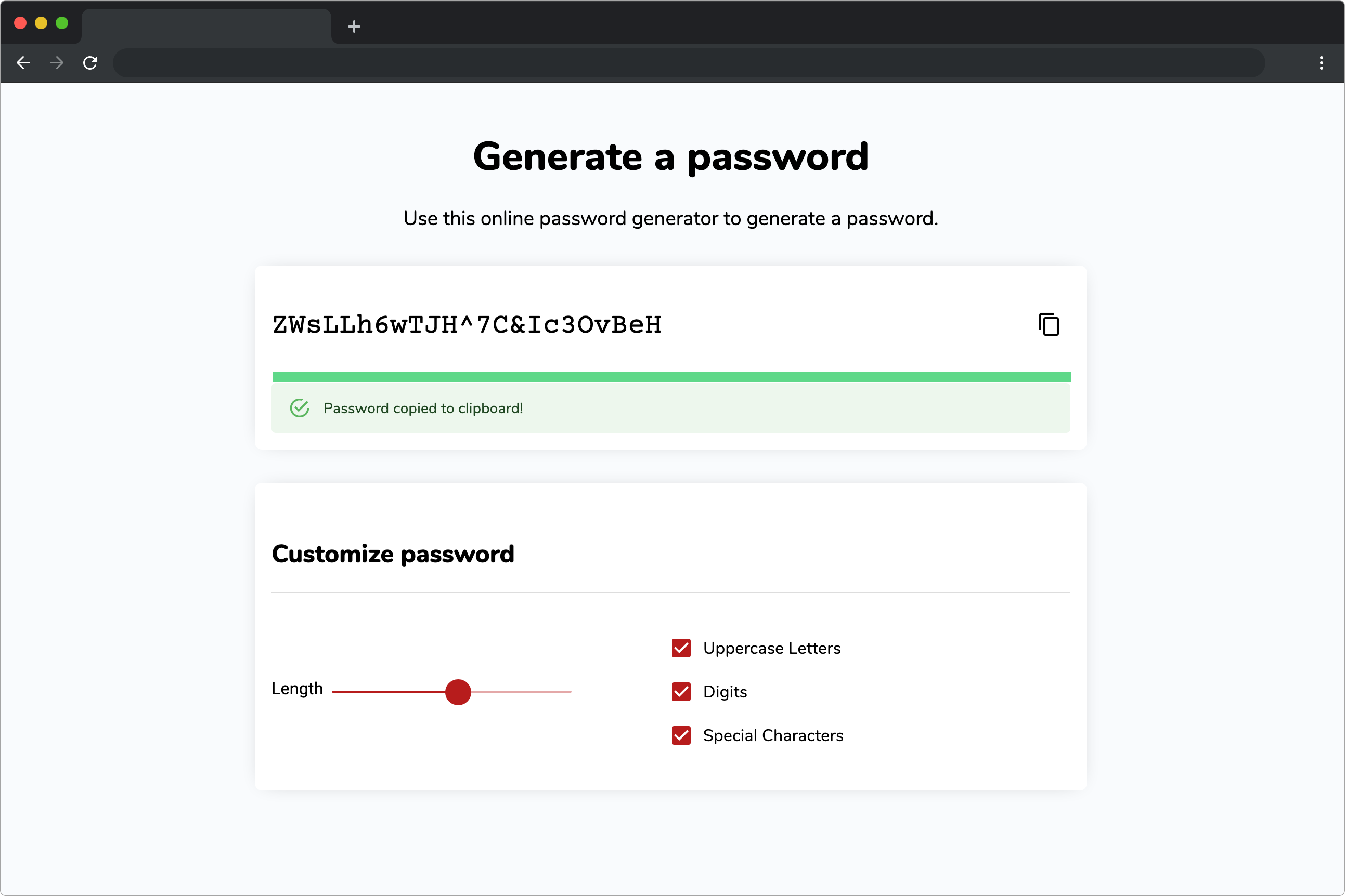 password generator screenshot